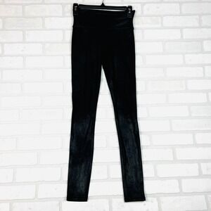SPANX‎ Black Faux Leather High Waisted Leggings Size S Shimmery Material